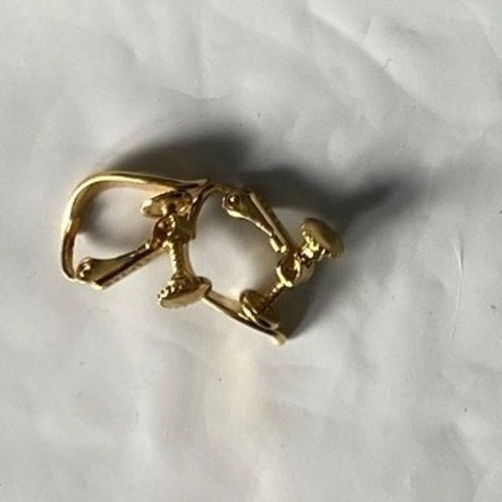 Gold Tone Heart Shape Dangle Charm Earrings Small